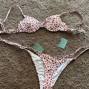 Full Tilt White and Red Leopard Bikini